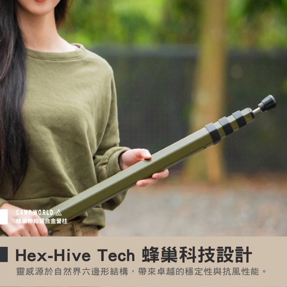 樂活不露 蜂巢伸縮鋁合金營柱 CP-01 鋁合金 2025 專利款式 六角 營柱 露營 逐露天下-細節圖4