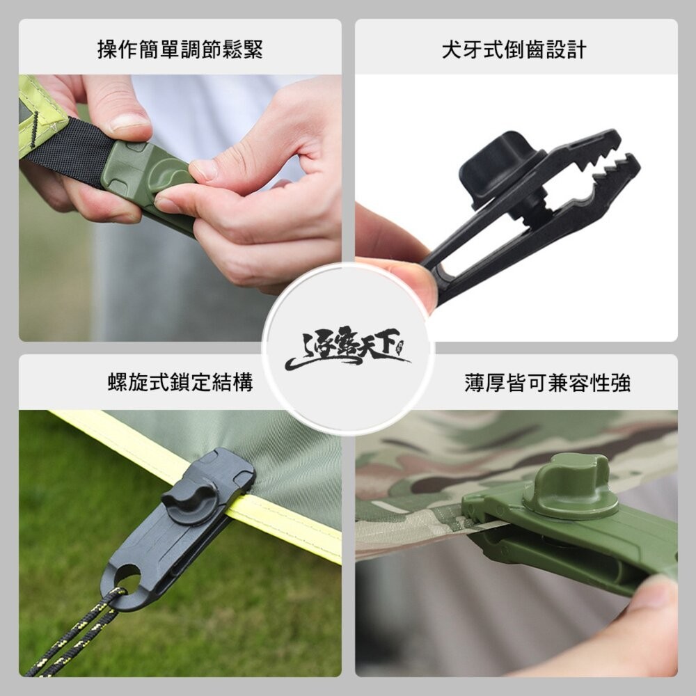逐露天下 鯊魚帳篷哈哈夾2.0 天幕夾 鱷魚夾 帳篷夾 固定夾 露營 逐露天下-細節圖3
