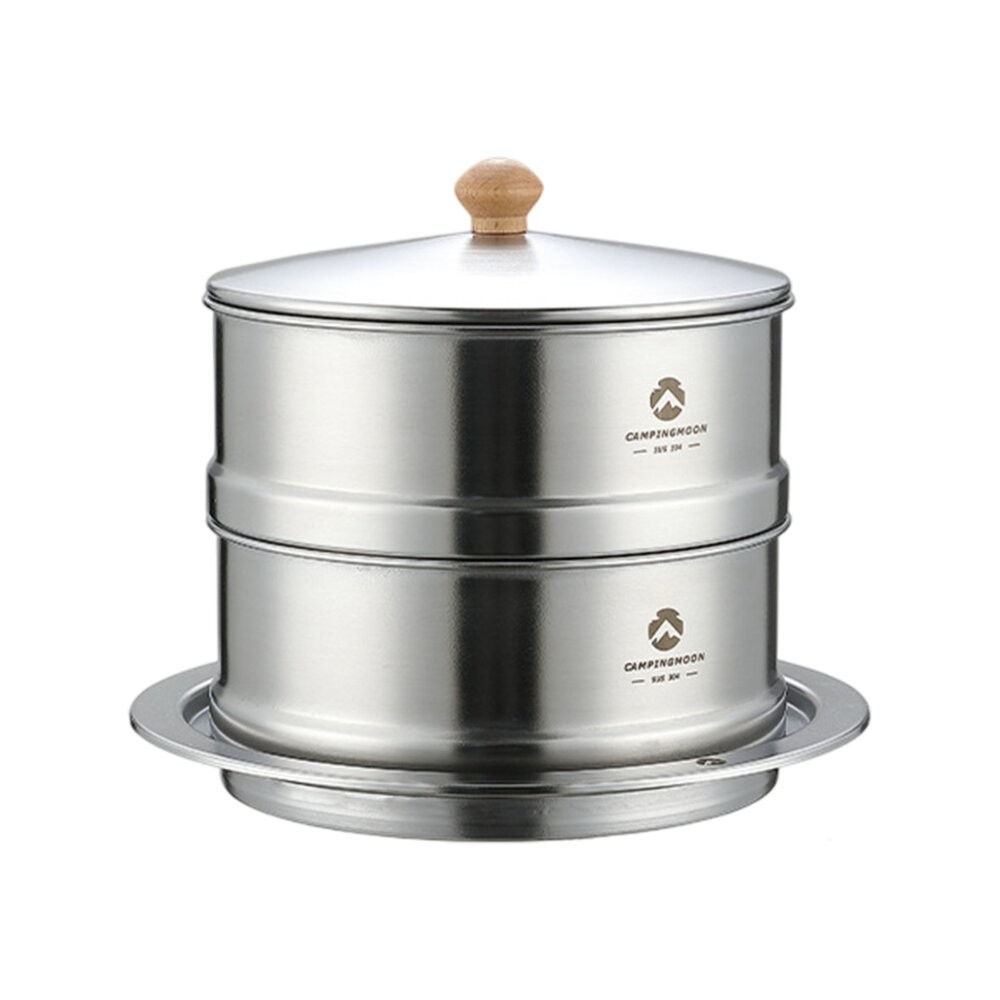 柯曼 大號雪拉蒸籠雙層 銀色 S363-2S 收納包 蒸籠 campingmoon 露營 逐露天下-細節圖2