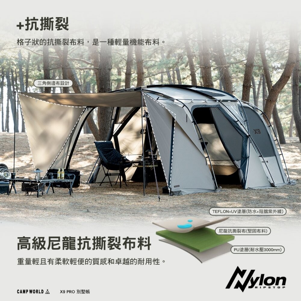 KZM X9 PRO 別墅帳 客廳帳 帳篷 一房一廳 露營 逐露天下-細節圖5