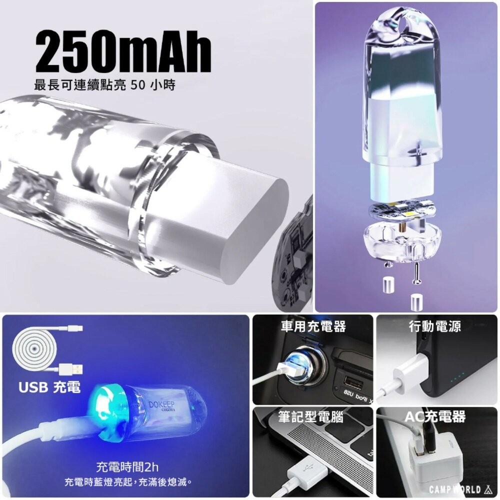 DOKEEP LED迷你露營燈 全配款 2入組 露營燈 露營-細節圖4
