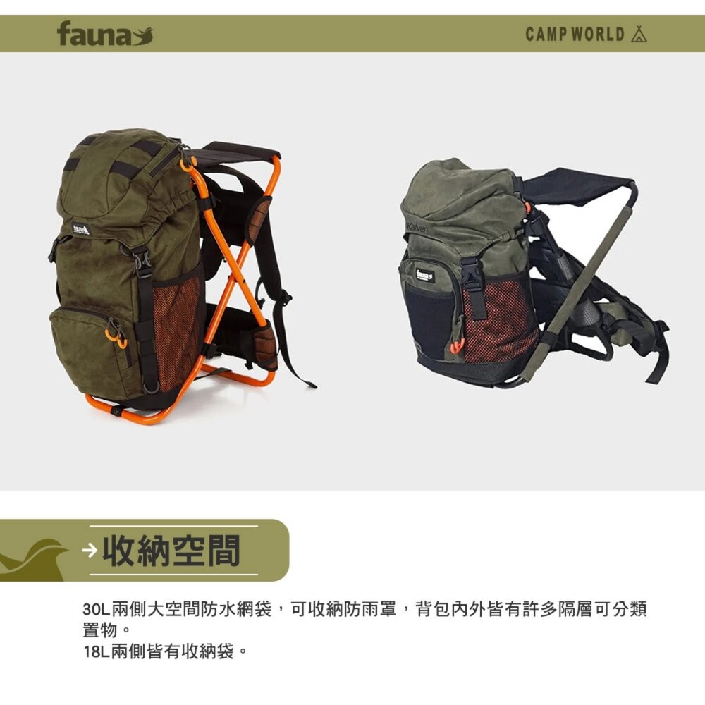 FAUNA 瑞典 輕量板凳後背包 背包 登山包 座椅 露營 逐露天下-細節圖6