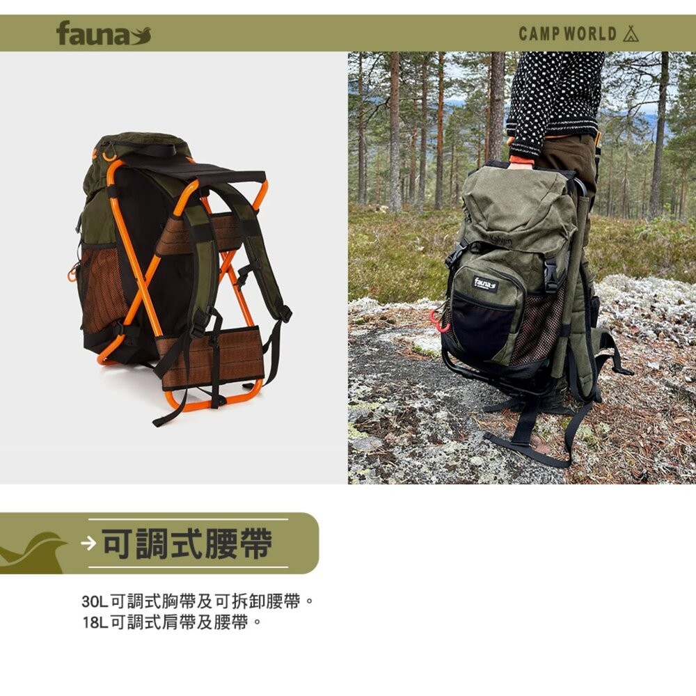 FAUNA 瑞典 輕量板凳後背包 背包 登山包 座椅 露營 逐露天下-細節圖7