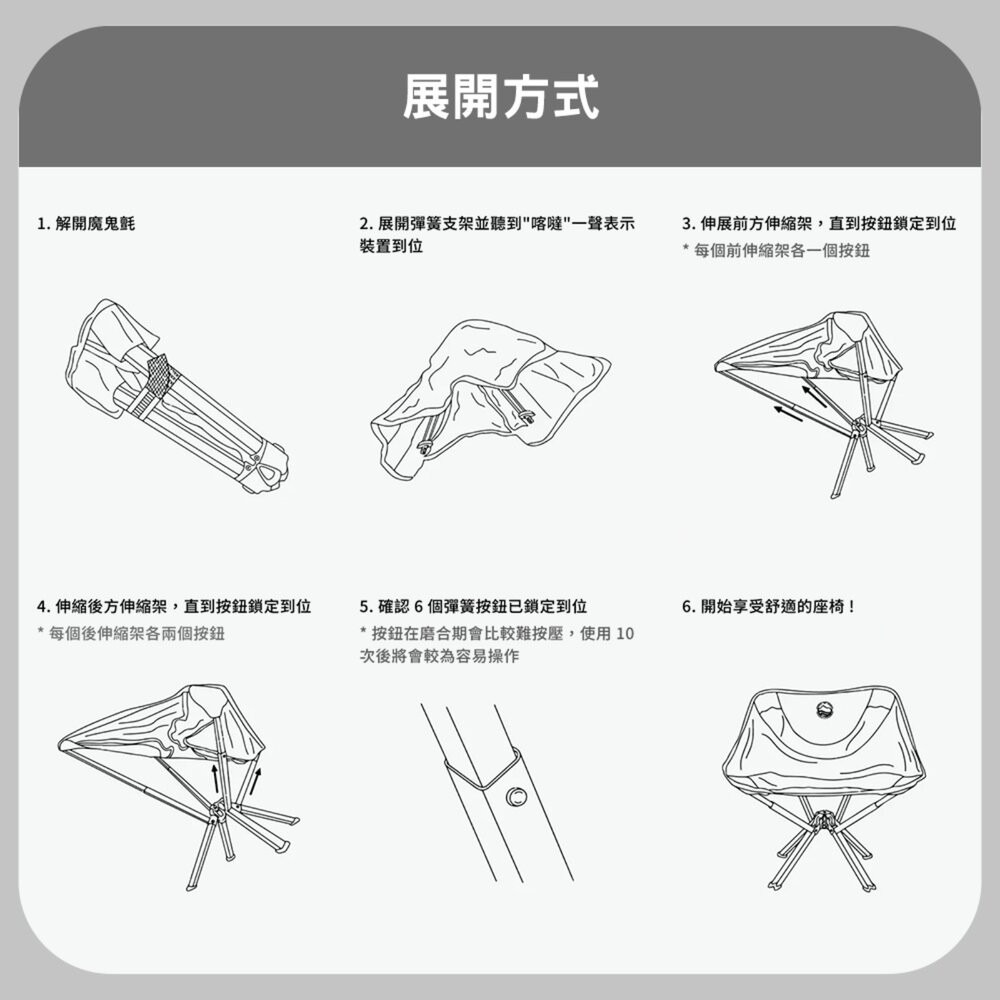 CLIQ 美國 Classic 椅子 黑色 抗撕裂 便攜 戶外椅 露營椅 露營 逐露天下-細節圖9