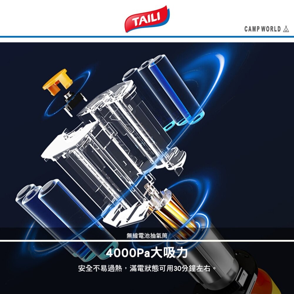 太力 無線電池抽氣筒 有線插電抽氣筒 手動抽氣筒 抽氣 真空 抽氣泵 充氣筒 抽氣筒 露營 逐露天下-細節圖6