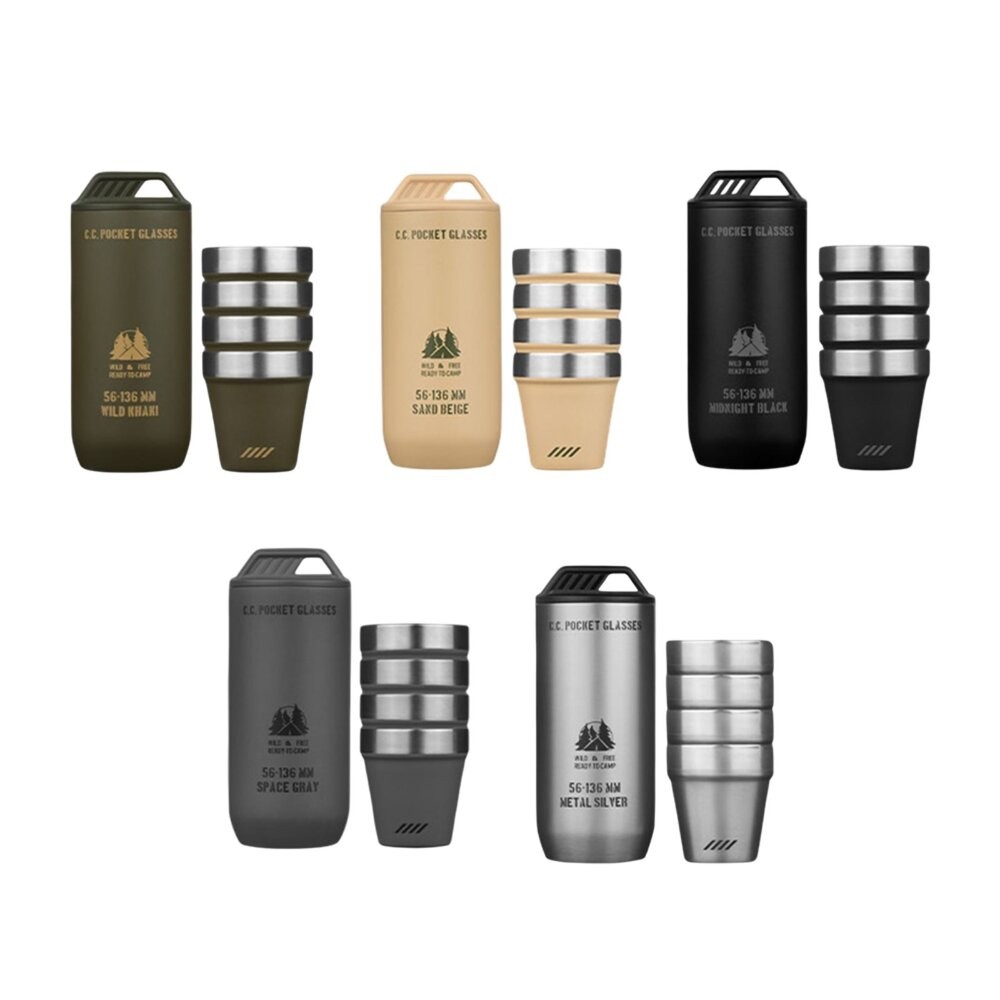 CARGO 酒杯50ml 4入 不鏽鋼杯 戶外餐具 餐具 露營杯 露營杯子 露營餐具 杯子 酒杯 露營 逐露天下-細節圖2