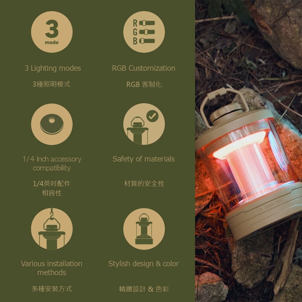 CARGO 炫彩氣氛燈 氣氛燈 照明燈 燈 充電燈 露營燈具 帳篷燈 露營燈 露營 逐露天下-細節圖3