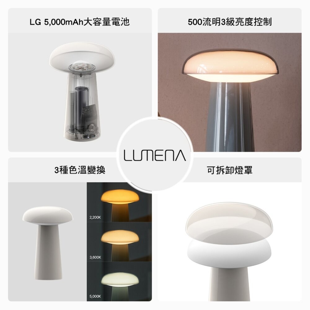 N9 LUMENA M1 蘑菇燈 燈 照明燈 充電燈 帳篷燈 露營燈具 營燈 露營燈 露營 逐露天下-細節圖3
