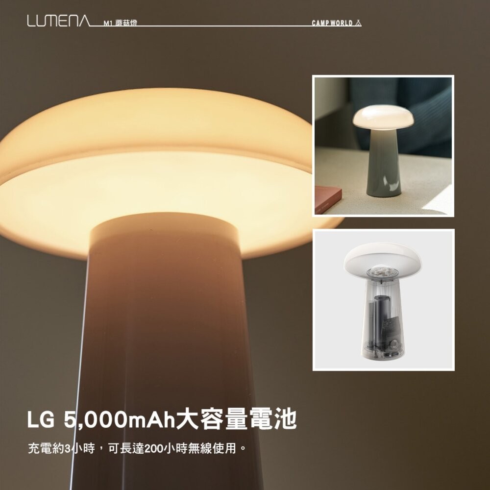 N9 LUMENA M1 蘑菇燈 燈 照明燈 充電燈 帳篷燈 露營燈具 營燈 露營燈 露營 逐露天下-細節圖8