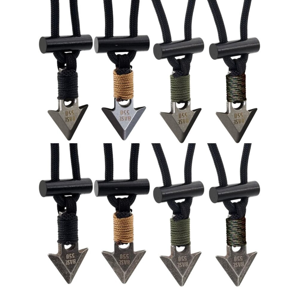 BASE550 Örvar 箭頭求生頸鏈 鈦合金求生頸鏈 傘繩 打火石 求生工具 露營 逐露天下-細節圖2