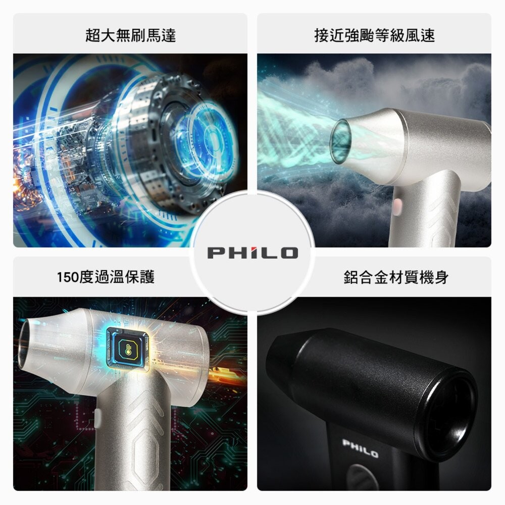PHILO PF50 PRO 鋁合金渦輪無刷暴力風槍 登山 戶外 Typr-C 露營 逐露天下-細節圖3
