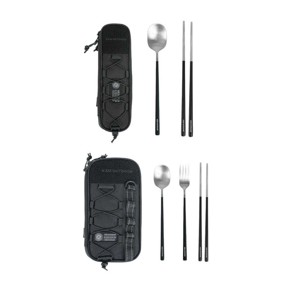 KZM 工業風餐具組2P 露營餐具 戶外餐具 餐具 露營用具 露營裝備 露營 逐露天下-細節圖2