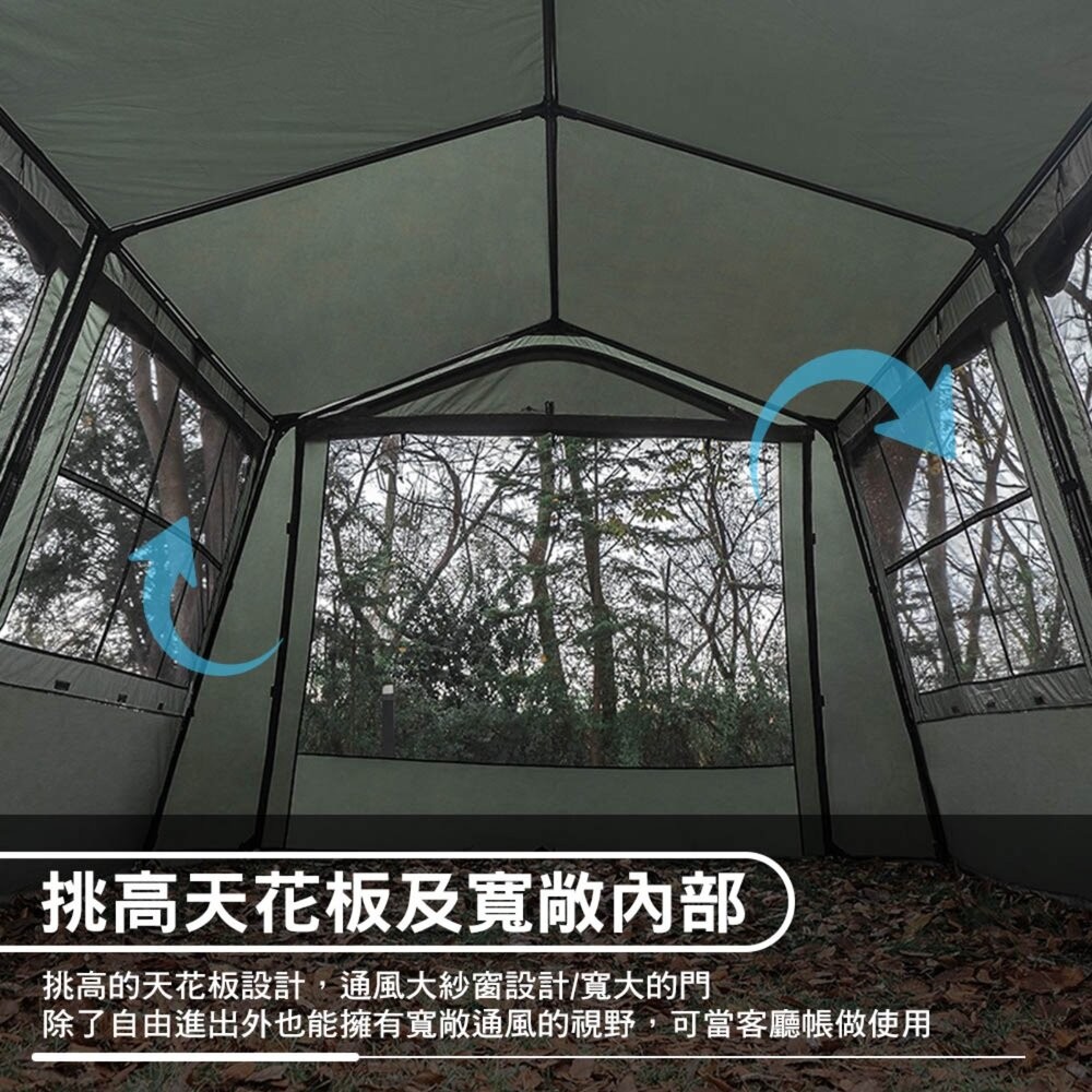 KZM OSCAR 工業風奧斯卡4人帳 帳篷 客廳帳 露營帳篷 tent tent camping 露營 逐露天下-細節圖4