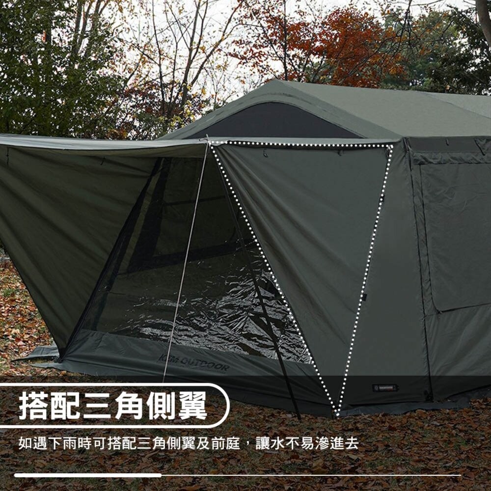 KZM 工業風奧斯卡4人帳 專用TPU掛窗 軍綠 灰色 帳篷 客廳帳 露營帳篷 露營 逐露天下-細節圖5