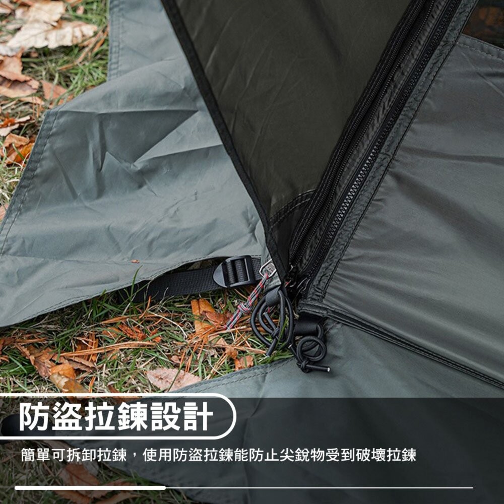 KZM 工業風奧斯卡4人帳 專用TPU掛窗 軍綠 灰色 帳篷 客廳帳 露營帳篷 露營 逐露天下-細節圖7