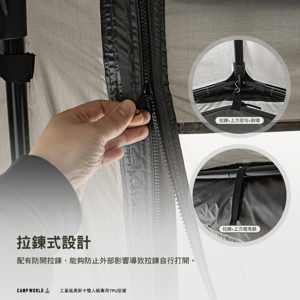 KZM 工業風奧斯卡雙人帳專用TPU掛窗 帳篷 露營帳篷 雙人帳篷 登山帳篷 露營帳 睡帳 露營 逐露天下-細節圖7