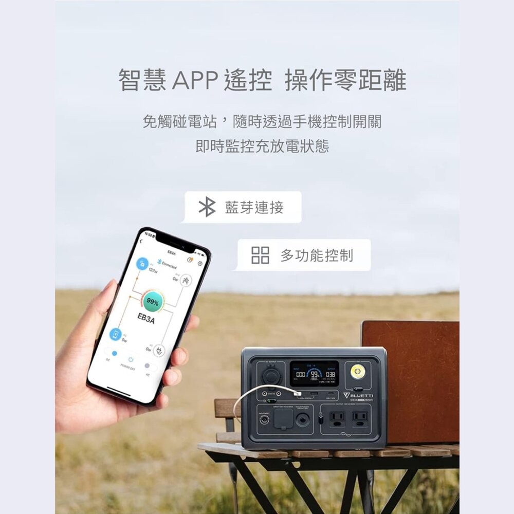 蔚藍 BLUETTI EB3A 戶外行動電站 行動電源 戶外電源 移動電源 露營電源 露營電池 露營 逐露天下-細節圖11