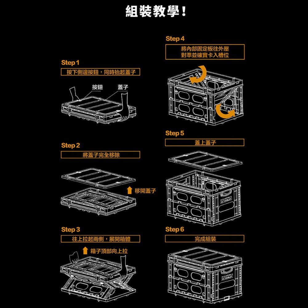 CAMPFIRE 戰壘折疊桌箱 60L 整理箱 露營收納箱 露營箱 露營裝備 收納 收納箱 工具箱 露營 逐露天下-細節圖11