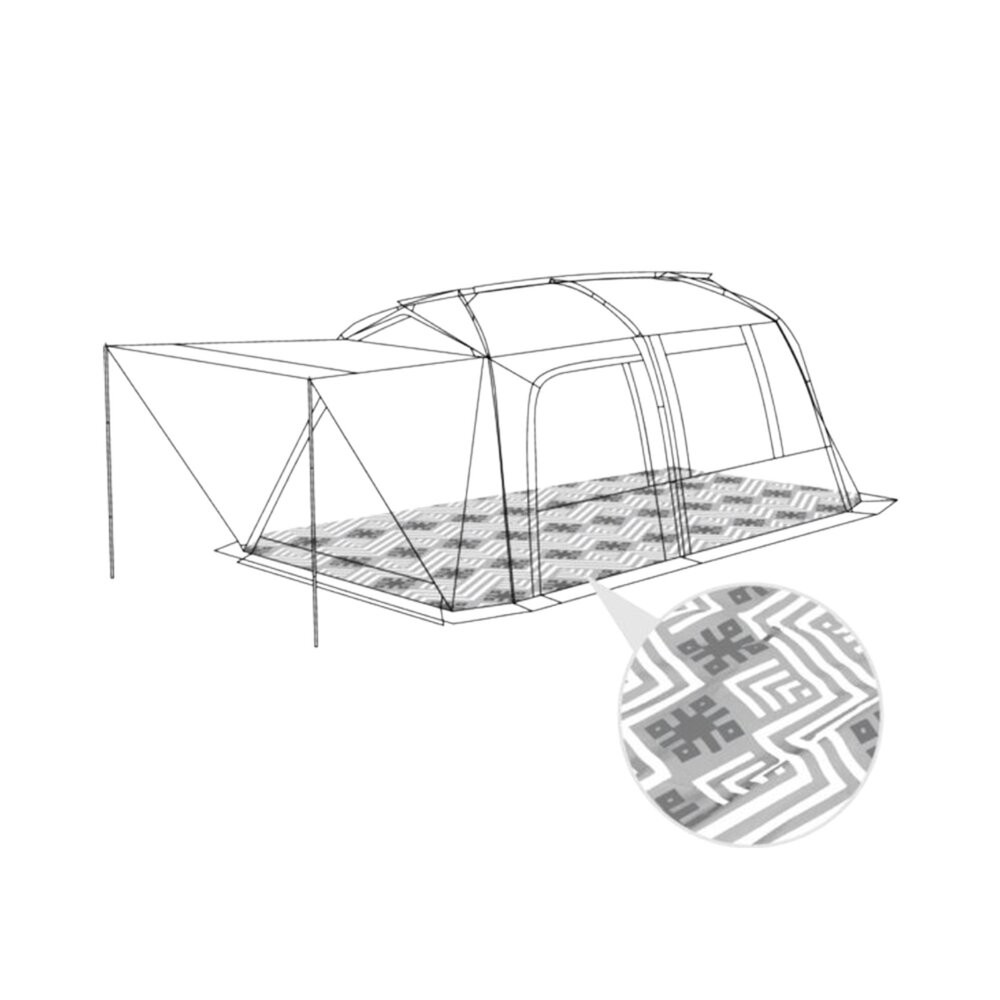 Outdoorbase 沙丘光影隧道帳專用地席 祥雲地布 300x400cm 地墊 帳篷地墊 野餐墊 防水地墊 防潮地墊-細節圖2