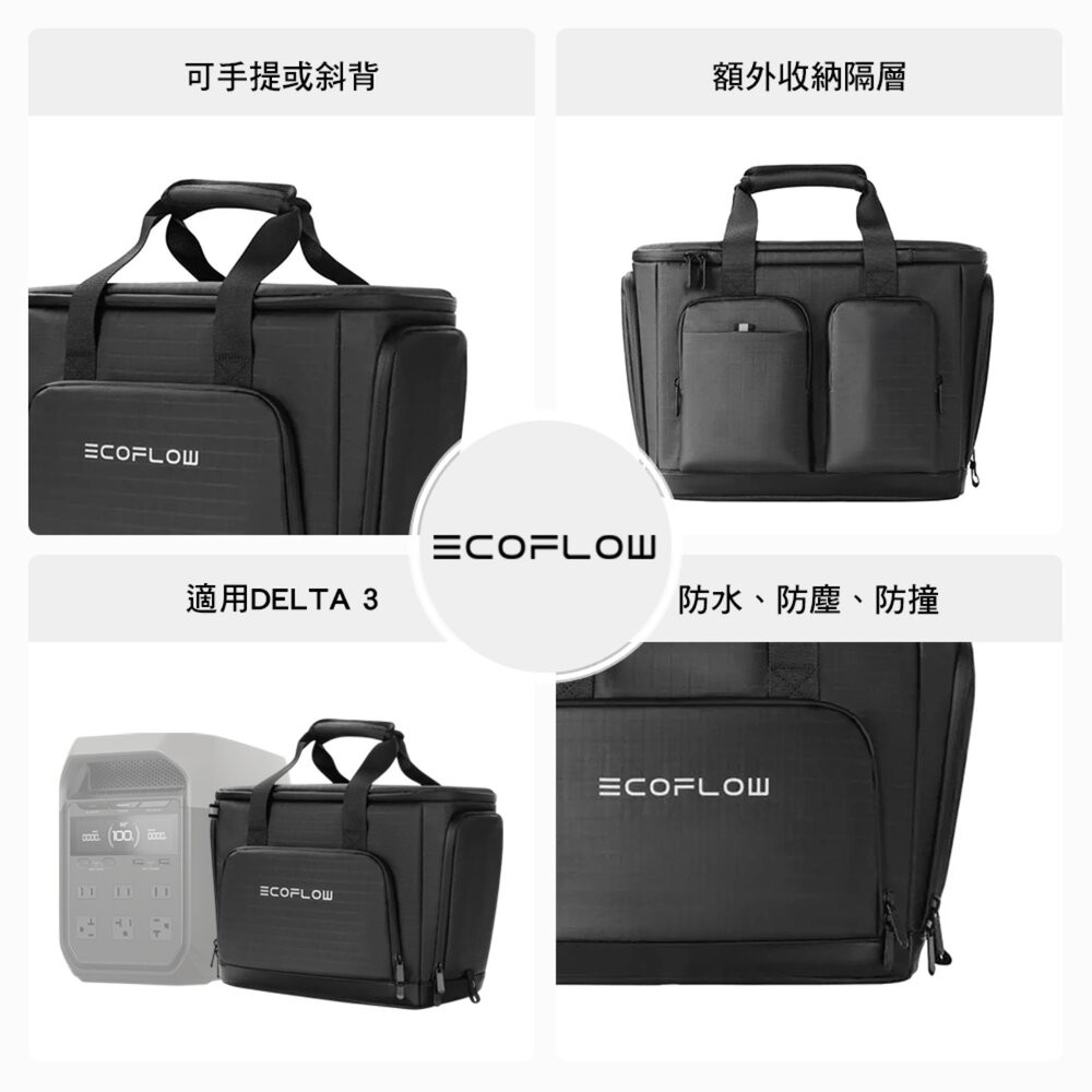 ECOFLOW Delta 3 專用收納包 EFDT3-B 收納 收納袋 露營收納袋 行動電源 戶外電源 露營 逐露天下-細節圖3