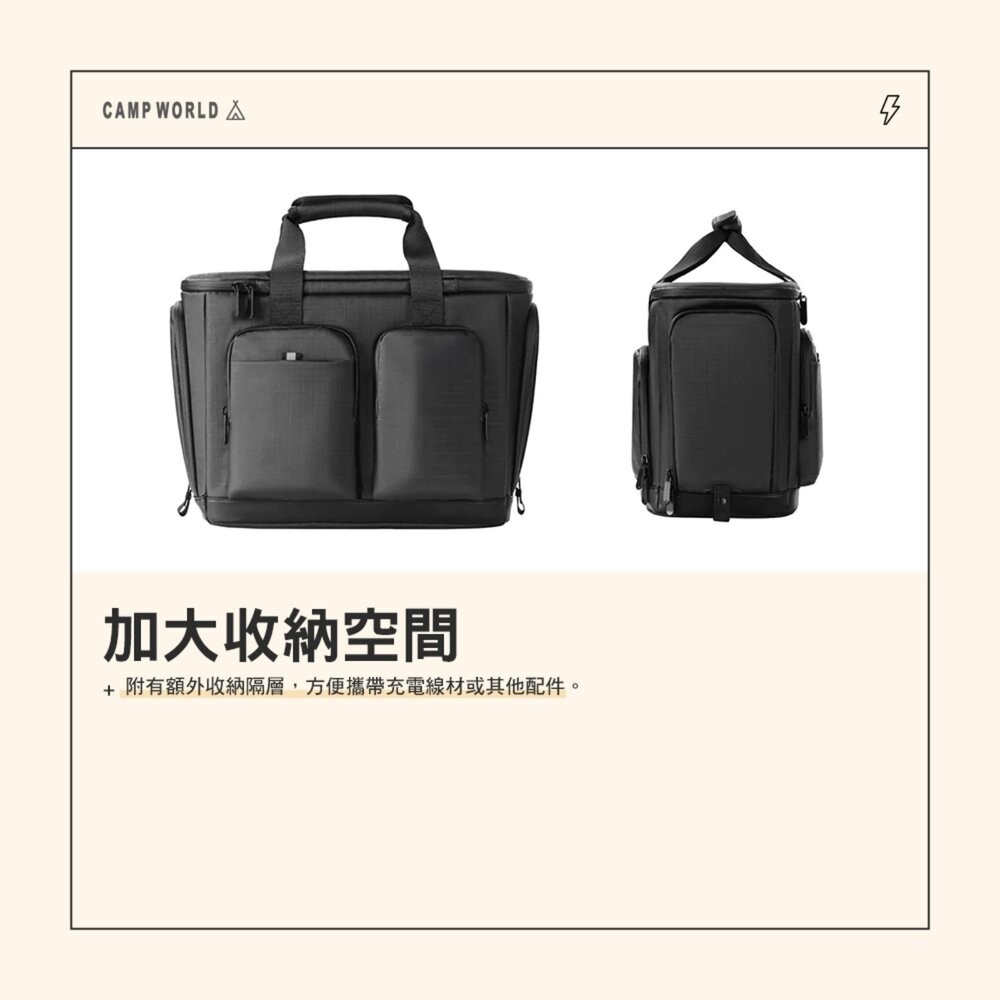 ECOFLOW Delta 3 專用收納包 EFDT3-B 收納 收納袋 露營收納袋 行動電源 戶外電源 露營 逐露天下-細節圖4