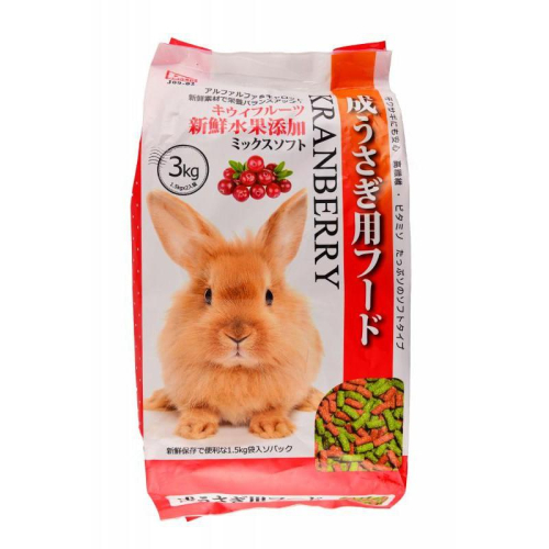 優米卡 成兔專用飼料 蔓越莓／奇異果口味 3kg 兔子飼料 兔子主食 兔食品 兔用品 寵物飼料 兔飼料 兔子主食