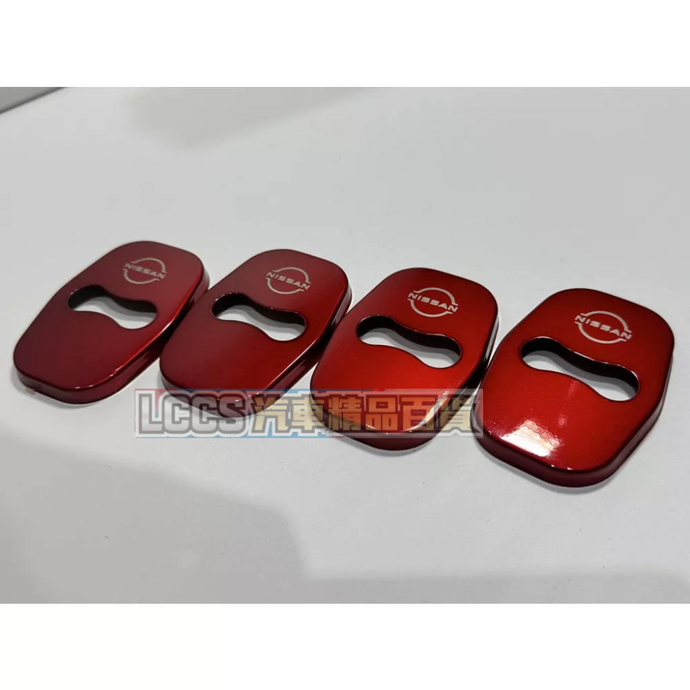 (現貨)Nissan 2019-2022 Altima Juke Sentra B18新Logo鋁合金紅色門鎖扣保護蓋