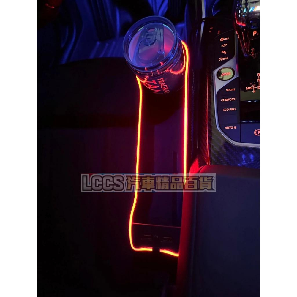 現貨 新款LED幻彩氣氛燈+雙USB街頭座椅隙縫收納盒 氣氛燈 收納盒 通用型車載收納盒-細節圖5