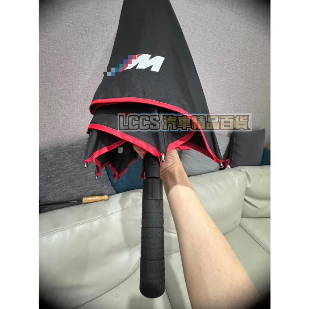 台灣現貨 BMW 三色M標紅骨黑面自動傘 折疊遮陽傘-細節圖7