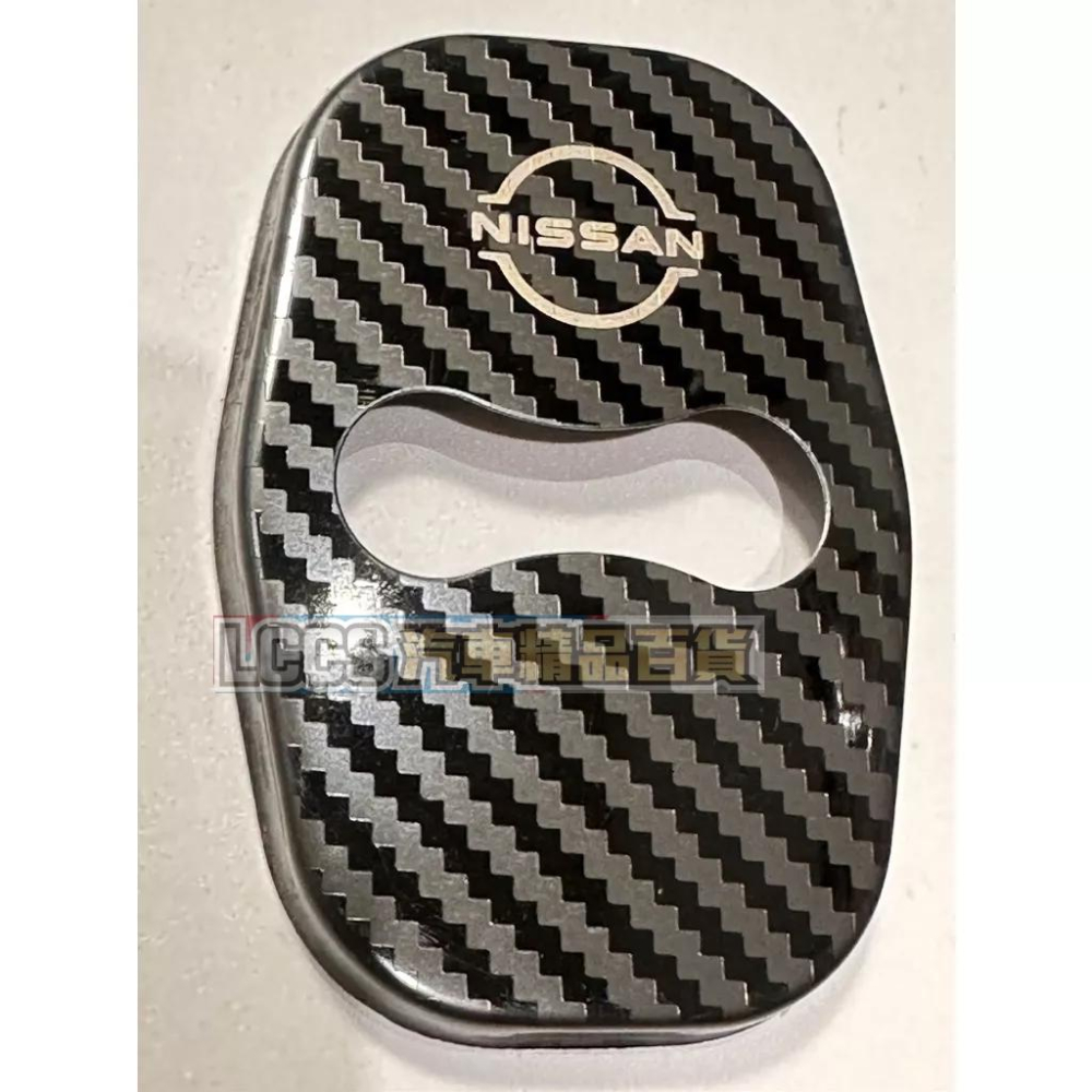 現貨 Nissan 2019-2022 Altima Juke Sentra B18新Logo鋁合金碳纖紋門鎖扣保護蓋-細節圖3