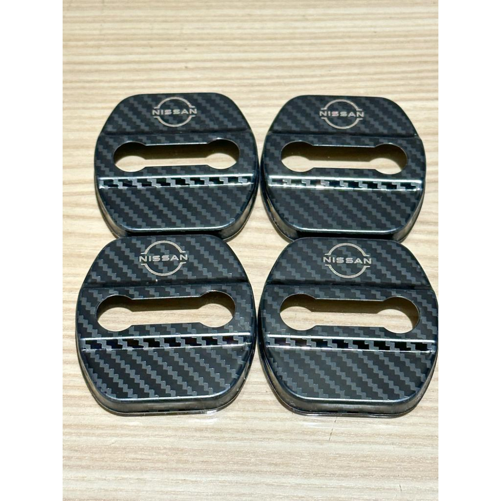 現貨 Nissan 2019-2022 Altima Juke Sentra B18新Logo鋁合金碳纖紋門鎖扣保護蓋-細節圖5