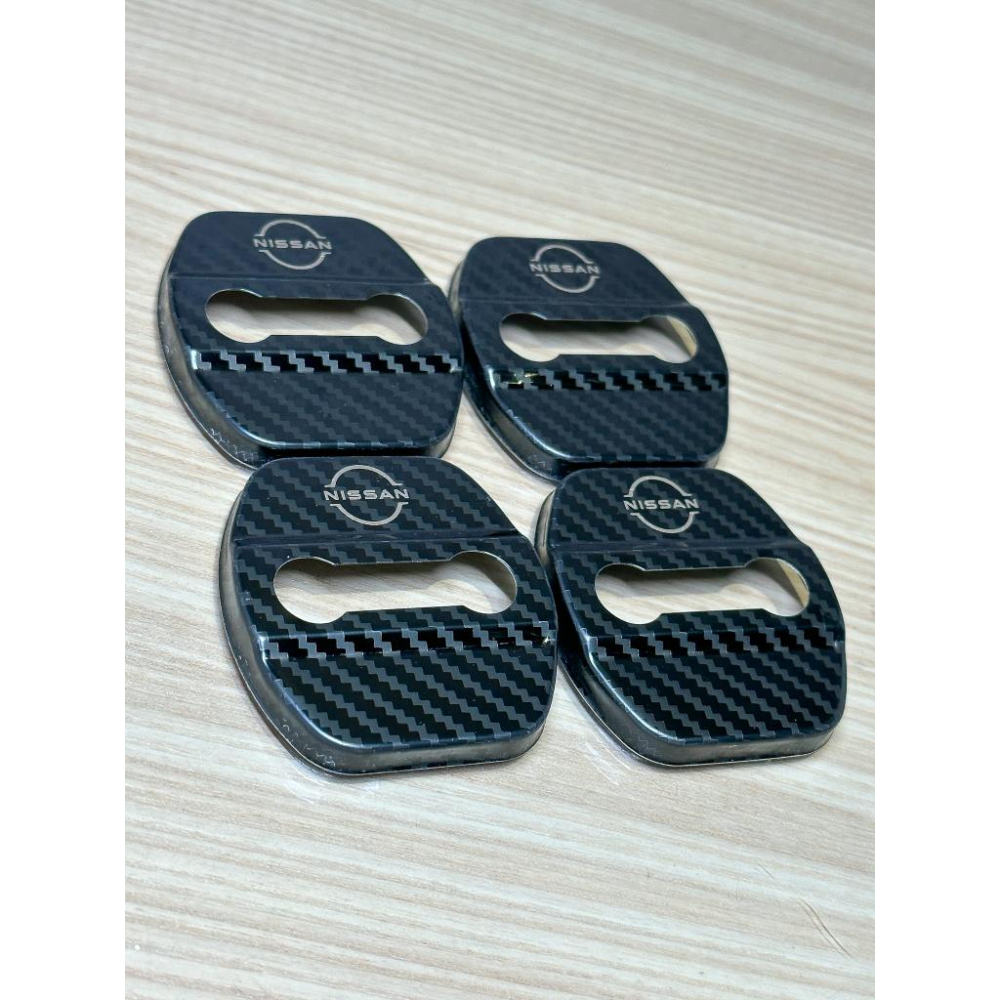 現貨 Nissan 2019-2022 Altima Juke Sentra B18新Logo鋁合金碳纖紋門鎖扣保護蓋-細節圖6