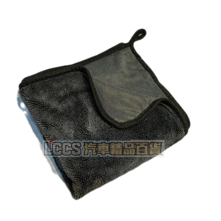 現貨 超細纖維小辮子毛巾 洗車毛巾 汽車美容擦車布 吸水無痕洗車布 蝌蚪吸水布 黑邊60*90-細節圖5