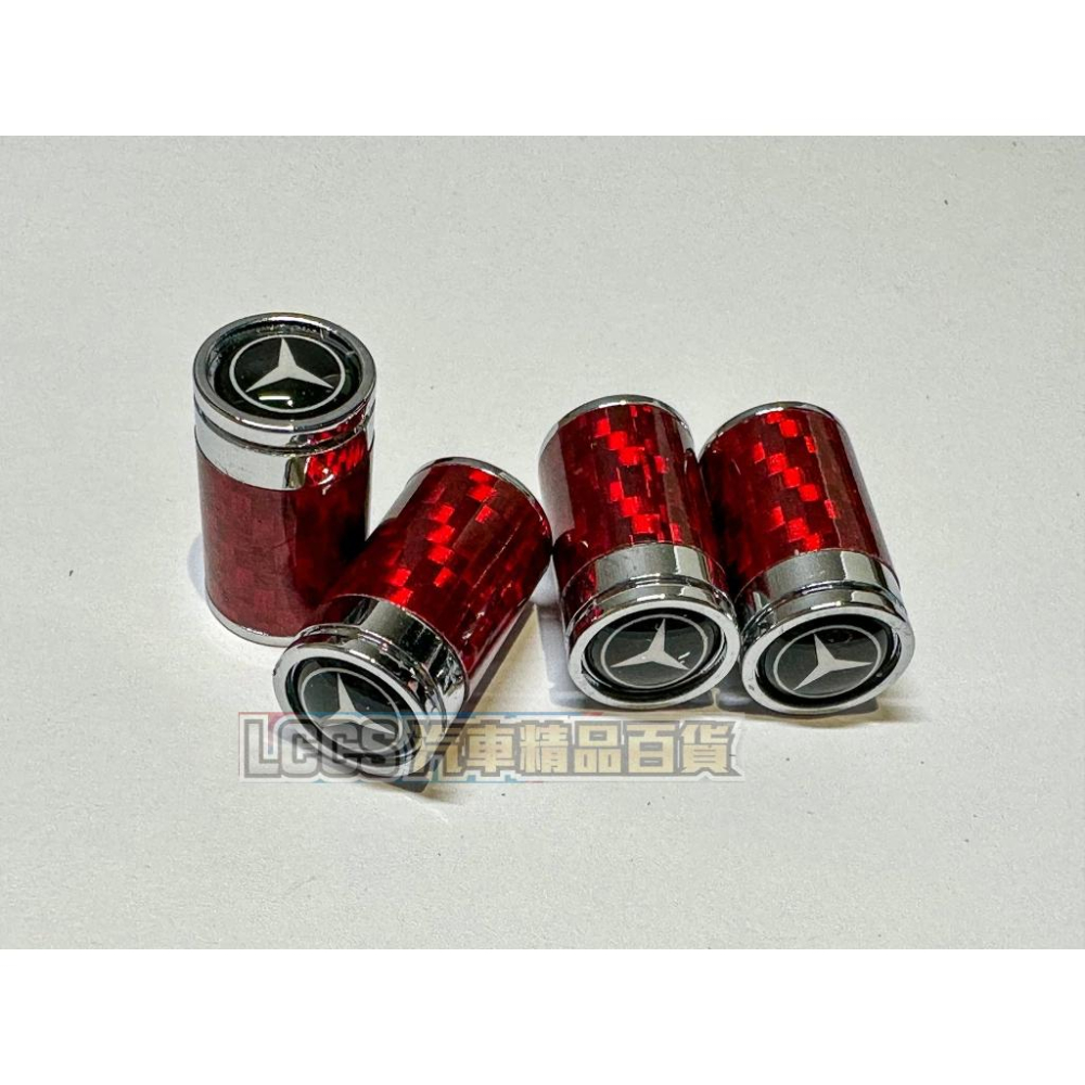 現貨 Benz賓士車系通用鋅合金包覆真碳纖維氣嘴蓋GLA GLC C200 C300-細節圖2