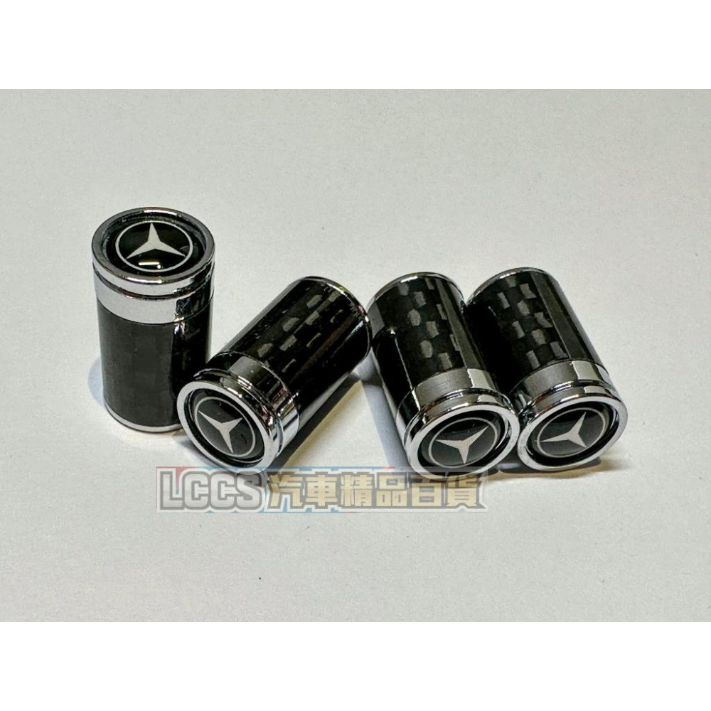 現貨 Benz賓士車系通用鋅合金包覆真碳纖維氣嘴蓋GLA GLC C200 C300-細節圖6
