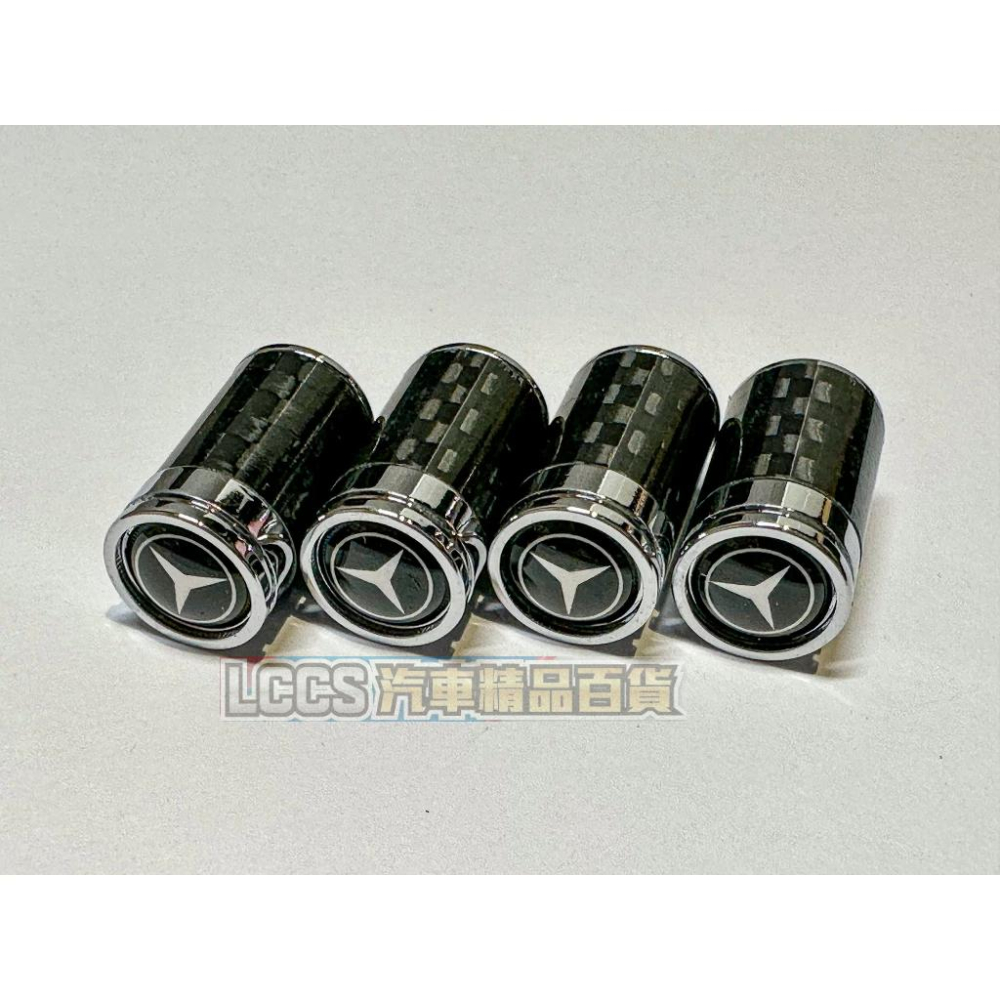現貨 Benz賓士車系通用鋅合金包覆真碳纖維氣嘴蓋GLA GLC C200 C300-細節圖7