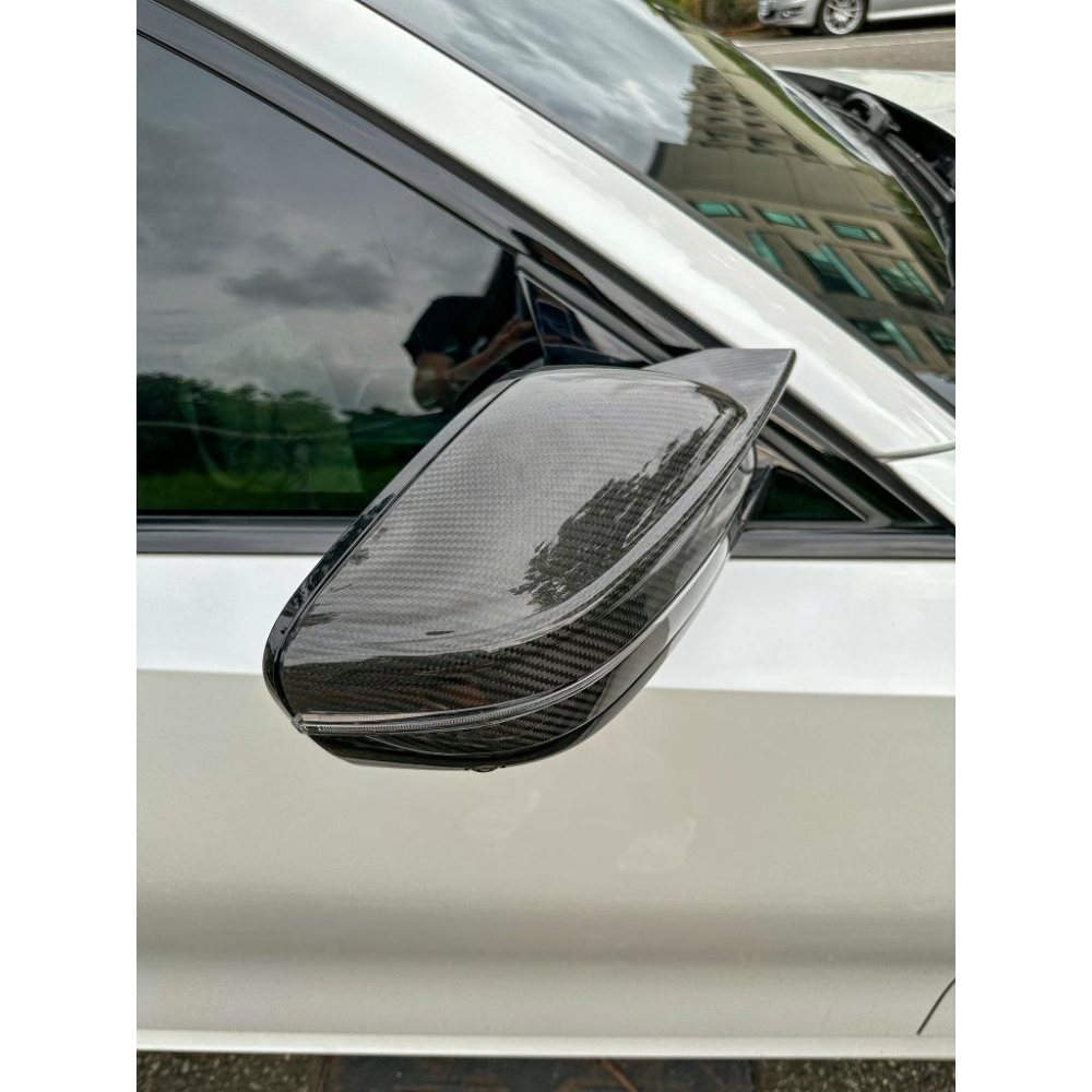 台灣現貨BMW G20 G21 G22 G26 G30 G31 G11 G15 G16適用乾碳碳纖維/鍛造碳牛角後視鏡殼-細節圖9