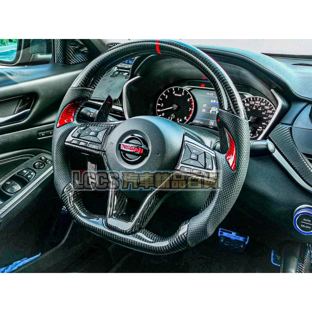 Nissan Sentra B18 Juke Kicks X-Trail Altima真碳纖維方向盤總成-細節圖3