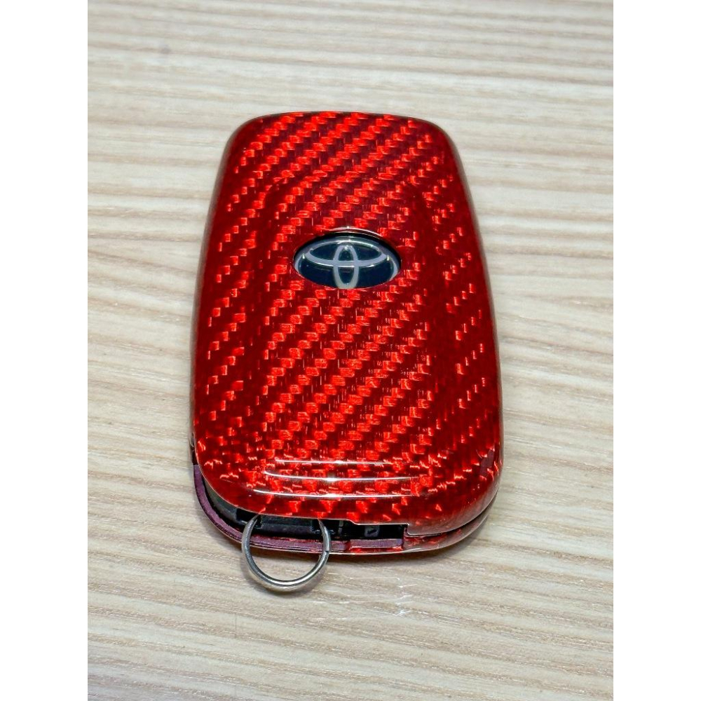現貨 Toyota專用紅色碳纖維 紅卡夢鑰匙殼/鑰匙套Altis CHR RAV4 Camry Cross Vios-細節圖5