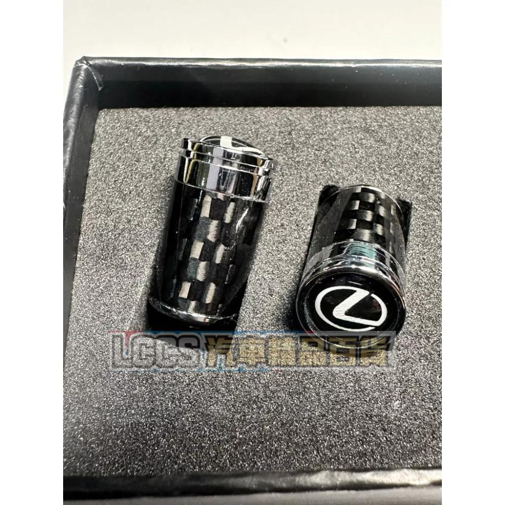 現貨 Lexus車系通用鋅合金包覆真碳纖維氣嘴蓋 IS ES RX LS LM NX CT-細節圖2