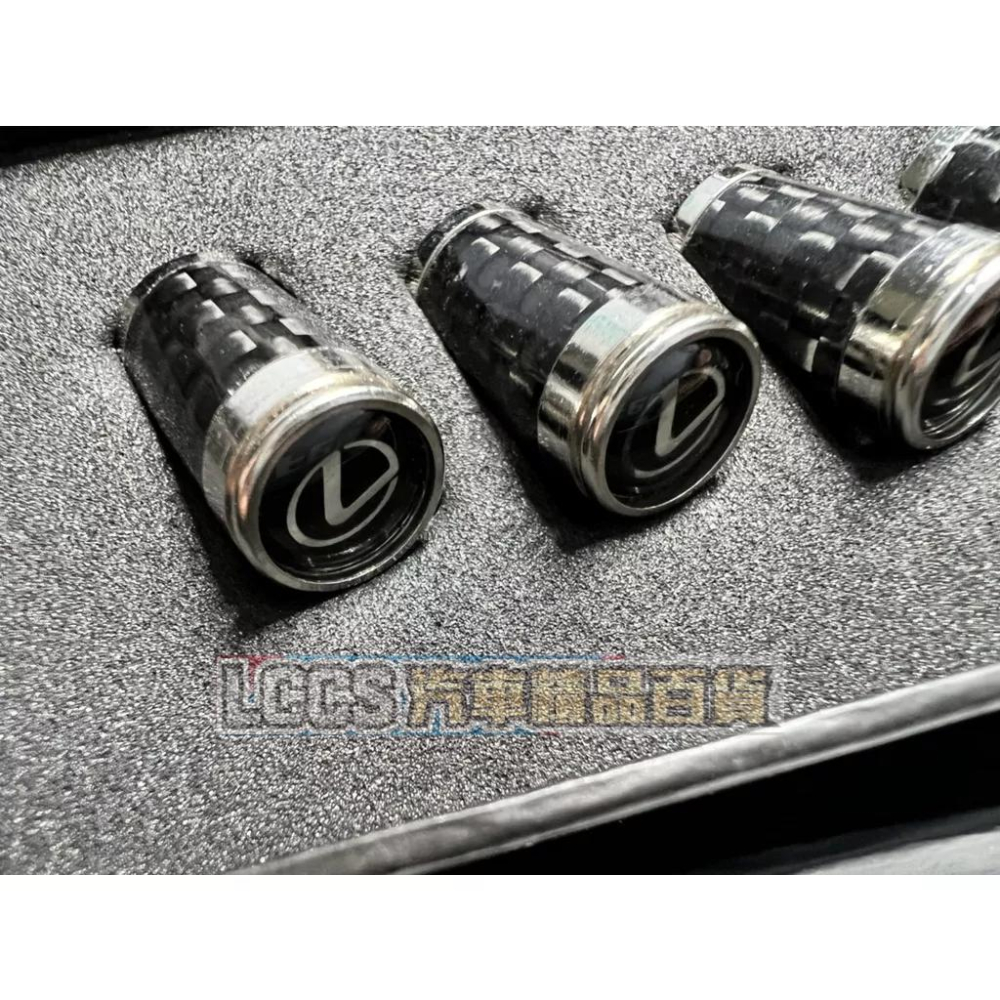現貨 Lexus車系通用鋅合金包覆真碳纖維氣嘴蓋 IS ES RX LS LM NX CT-細節圖5