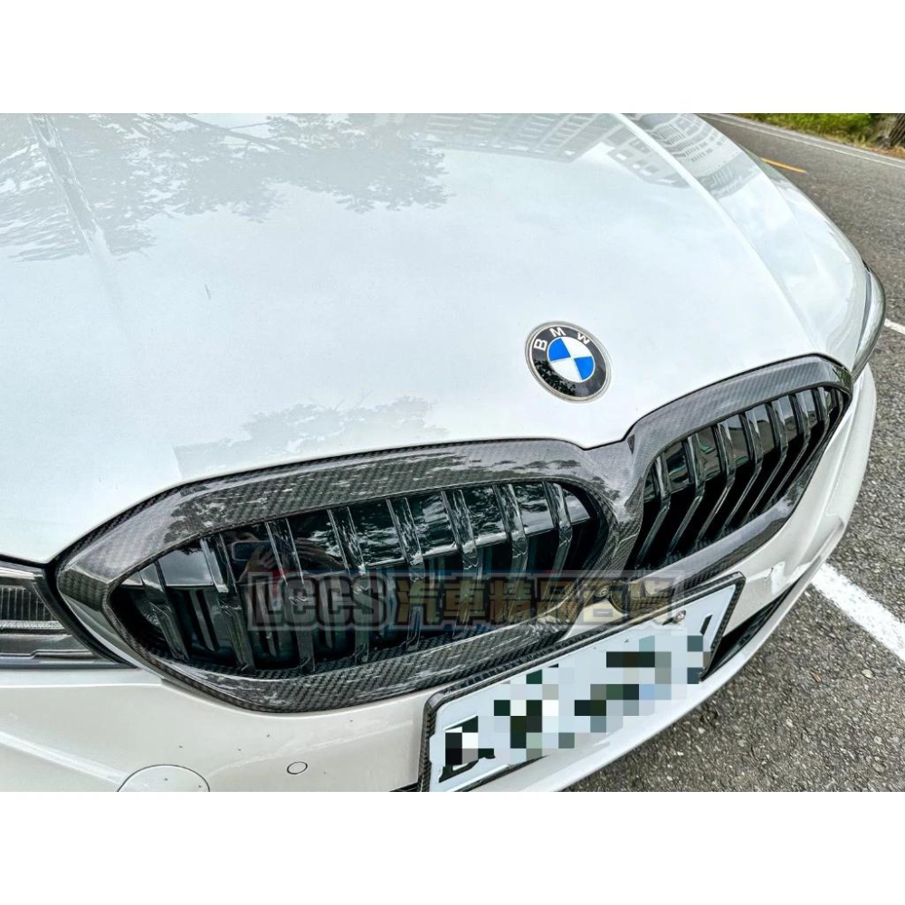 台灣現貨 BMW 寶馬 G世代三系列真碳纖維 鍛造碳 水箱護罩 正卡夢水箱護網 中網 鼻頭  G20 G21-細節圖5