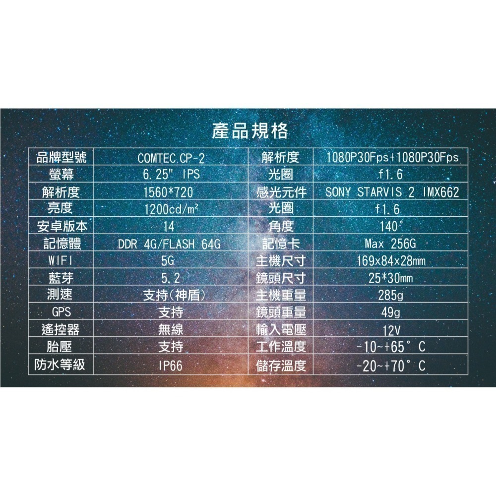 COMTEC CP-2快拆型 安卓Carplay 雙鏡頭+胎壓+遙控器【送硬殼包+防塵罩＋128g記憶卡+硅膠保護套】-細節圖11