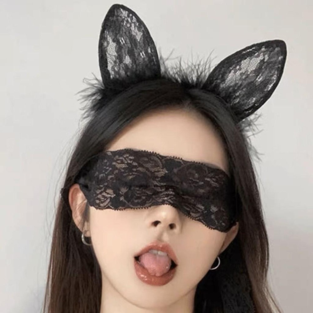 𝒮𝑒𝓍𝓎 𝒩𝒾𝑔𝒽𝓉 貓耳朵 髮箍 眼罩 手環 綑綁 蕾絲面紗 誘惑 角色扮演 情趣用品 情趣配件-細節圖3