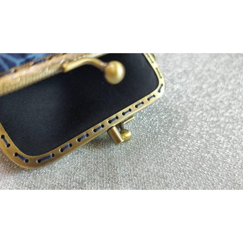 10.5cm 大容量 分隔零錢包口金包 單手可開｜手工製作｜雙層 女用復古短夾中夾｜可放卡片｜日系文創布錢包 文青必備-細節圖4