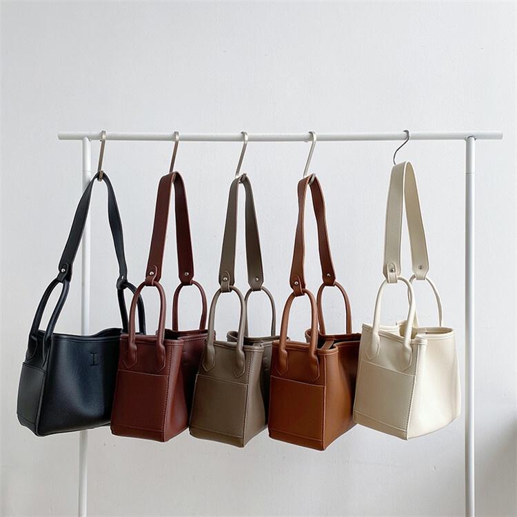 BAGG👾 包包女包韓版新款女士肩背包大容量時尚小眾PU小內袋水桶包潮流 時尚包 錢包 手拿包 母親節禮物-細節圖2