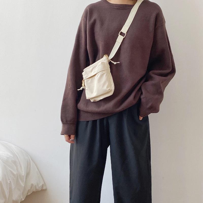 BAGG👾 包包女新款春秋時尚簡約文藝範單肩斜挎帆布包百搭休閑小方包 時尚包 錢包 手拿包 母親節禮物-細節圖3