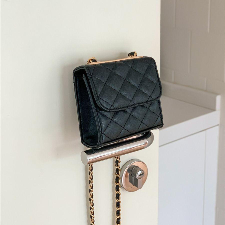 BAGG👾 韓版小眾牛仔布包mini肩背包高級感精致PU繡線菱格鏈條包女 時尚包 休閒百搭包包 母親節禮物-細節圖2