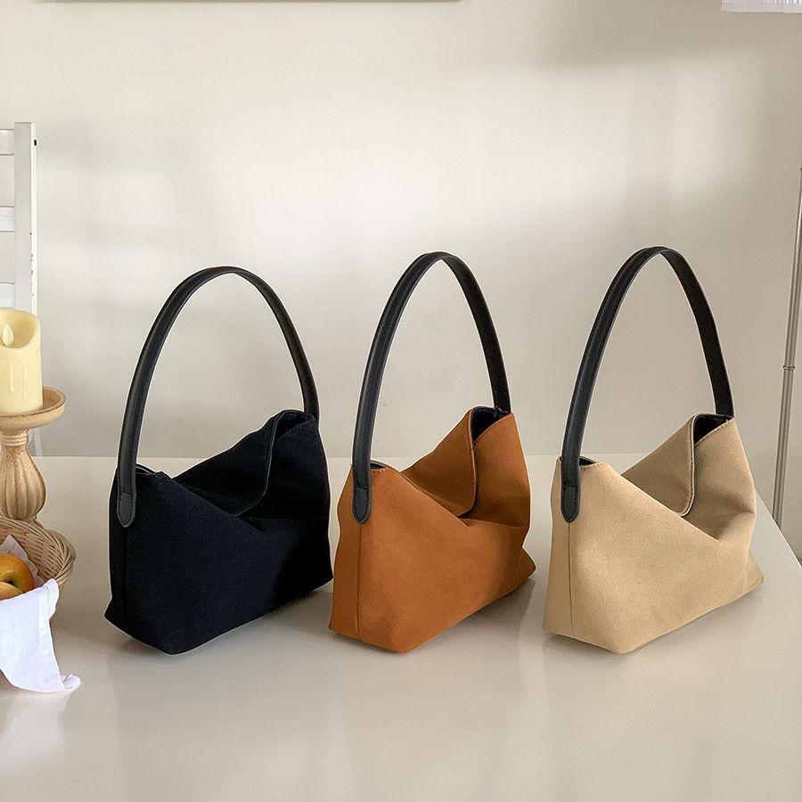 BAGG👾 秋冬新款麂皮絨腋下包高級感單肩棕色包包小眾毛絨包女 時尚包 錢包 手拿包 母親節禮物-細節圖2