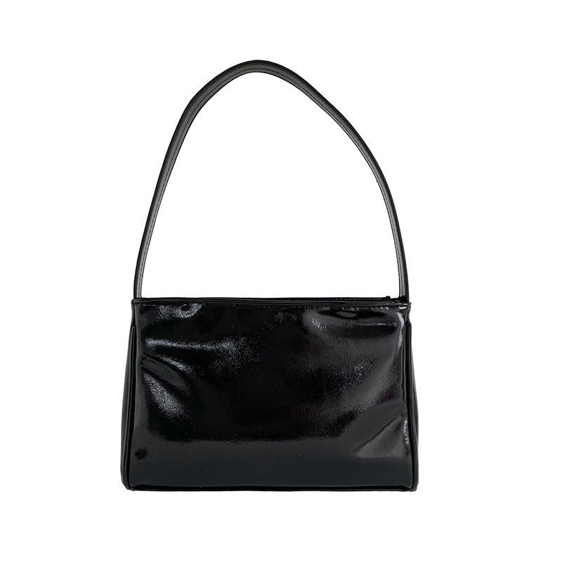 BAGG👾 銀色包包女手提包簡約潮流單肩手機包小眾漆皮質感PU腋下包女 時尚包 休閒百搭包包 母親節禮物-細節圖5